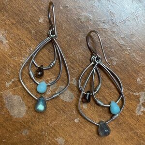 Silpada silver mutli stone earrings